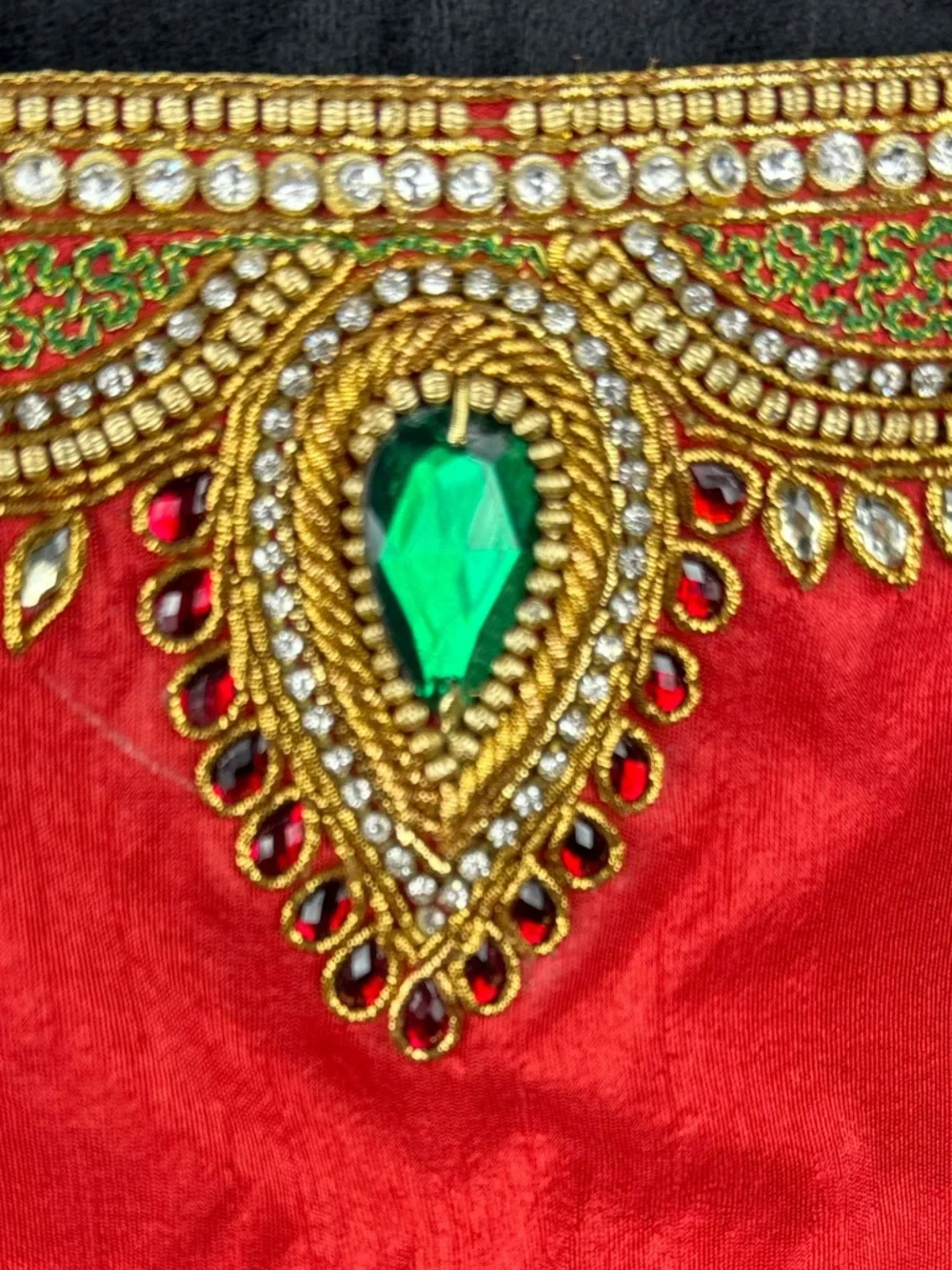 Handmade Indian Bridal Blouse with Hand Stitched Embroidery and Beading - Picture 4 of 5